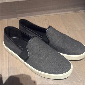 Vince Gray Loafers Slip-On Shoes with Elastic Panels